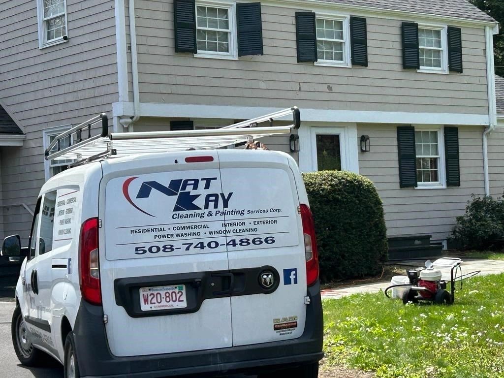 Nat Kay Painting van at a Massachusetts home exterior job